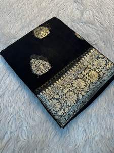 Produit le plus vendu : Sari en georgette de viscose avec blouse assortie ! Prix 850, prix fixe, chemisier non cousu - Product Image 4