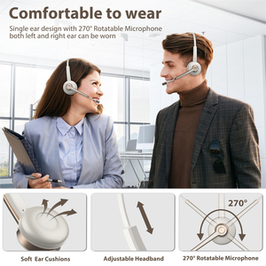Auriculares profesionales de teléfono con centro de llamadas inalámbricos de un solo oído monoaural de con micrófono Dongle - Product Image 5