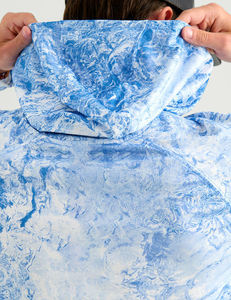 Chemise de pêche à manches longues pour homme, protection solaire UPF 50, imprimé tie-dye bleu, pull anti-UV, haut de performance - Product Image 5