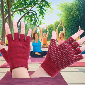 Gants de sport professionnels élégants, couleur unie, antidérapants, à pois, pour Pilates et Yoga, sans doigts, avec fonction antidérapante - Product Image 1