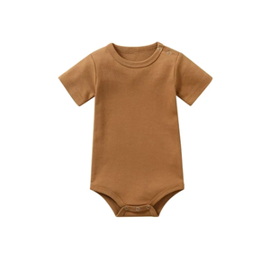 Mono de Bebé de Manga Corta con Botones a Presión, Estampado Personalizado, Al Por Mayor, Spandex/Fibra de Bambú, Unisex, BD - Product Image 3