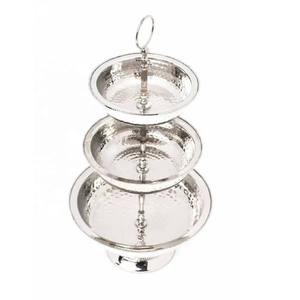 Vente chaude à la main 3 niveaux rond en métal gâteau support décoratif plateau de fruits élégant Dessert présentoir Premium cuisine outil - Product Image 4