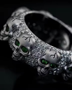 Ghost Royalty Luxury Totalmente helado Moissanite Diamond Ring D VVS tachonado para Tester Check - Product Image 3