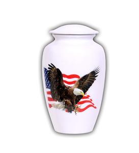 American Glory <b>Urn</b>, American Flag with Eagle Cremation <b>Urn</b> for Ashes, American Flag Soaring Eagle <b>Urn</b>, Patriotic <b>Urn</b> (<b>Large</b>) - Product Image 1