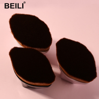 Pinceau plat pour fond de teint Magic Foundation, manche en bois rhombique en forme de pétale, poils synthétiques, pour fond de teint liquide, crème BB, pinceau de maquillage