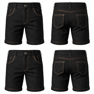 Pantalones Cortos Bávaros de Gamuza Negra Genuina para Hombre, Pantalones Cortos de Cuero Tradicionales Bordados para Oktoberfest, Fabricante Mayorista OEM - Product Image 4