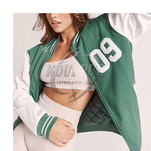 High Quality 100% Cotton Embroidered Stand Winter Fashion Casual Button <b>Bomber</b> <b>Jackets</b> <b>Men's</b> Women's <b>Varsity</b> Baseball Front - Product Image 5