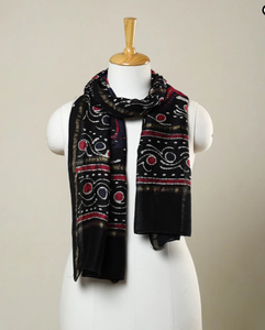 Bufanda tradicional con estampado de Batik a mano para mujer Handloom Chanderi Silk Stole Hand Batik para verano Bufanda tradicional hecha a mano para mujer - Product Image 1