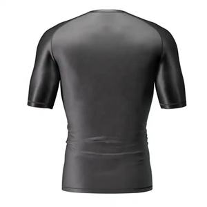 Protection contre les éruptions cutanées à manches courtes pour hommes, entraînement de compression à séchage rapide, vêtements de combat pour MMA Jiu-Jitsu, protection solaire longue durée - Product Image 4