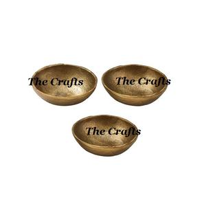 <b>Set</b> Of Two Round Shape Chocolate Serving Bowl In Aluminium Gold Polished <b>Food</b> Serving Bowl For Tableware Use - Product Image 4