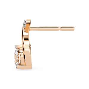 Elegantes Pendientes de Oro de 14K con Halo de Diamantes Cultivados en Laboratorio, Solitario Curvo, Certificado IGI, para Uso Diario y Regalos para Mujer - Product Image 5