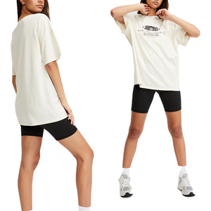 เสื้อยืดคอกลมแขนสั้นสำหรับผู้หญิง,เสื้อยืดคอกลมแขนสั้นผ้าฝ้าย100% สีพื้นพิมพ์โลโก้แบบกำหนดเอง - Product Image 6