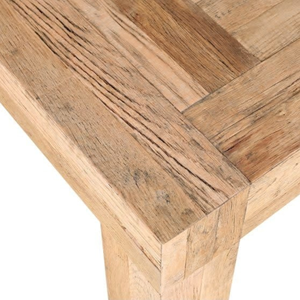 Mesa auxiliar rústica de madera maciza con acabado de grano natural, perfecta para espacios acogedores - Product Image 4