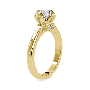 Bague en diamant taillé rond de 1.20 carats cultivée en laboratoire tendance classique bijoux de fiançailles et de mariage en or jaune 14 carats pour les fêtes - Product Image 6