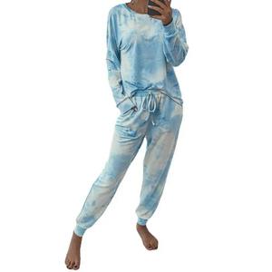 Chándal de sublimación con estampado de logotipo personalizado Tie Dye transpirable ligero 100% algodón Trending Tie Dye chándal de mujer - Product Image 3