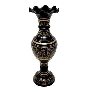 Vase à fleurs en laiton de haute qualité avec gravure peinture or et noire finie pour la décoration intérieure Table Vase à fleurs décoratif - Product Image 5