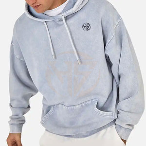 Nouveauté, vente chaude, sweats à capuche pour hommes en denim délavé, vente en gros, sweats à capuche en denim délavé personnalisés pour hommes - Product Image 2