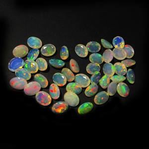 Ópalo etíope Natural, mezcla de tamaños, Gema suelta de corte ovalado, lote de 3x4-4x6, 5x7, 6x8, 8x10, mm, Ópalo de fuego múltiple para joyería - Product Image 3