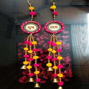 Porte Subh Labh Suspendue Bandarwar Avec Tentures Diwali Pooja Toran Indian Wedding House Decor Entryway Front Door Hangings - Product Image 2