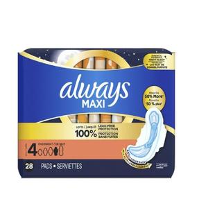 Cheap Always Maxi Overnight <b>Pads</b> with Wings Size 4 Soft Comfortable Extra Heavy Absorbency Leak Guard Bulk Sale - Product Image 6