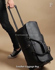 Bolsas de equipaje de cuero de alta calidad, bolsa personalizada para hombres y mujeres, maletas de viaje, bolsas de equipaje de cuero genuino duraderas, tendencia 2025 - Product Image 6