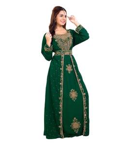 Robe marocaine islamique caftan plage fantaisie moderne étage longueur manches longues pour les femmes - Product Image 1