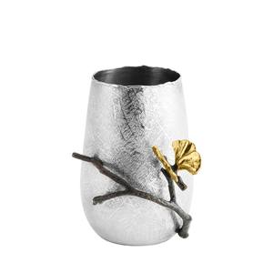 Fabriqué à la main en acier inoxydable feuille de Ginkgo Vase Vase à fleurs en métal pour la décoration intérieure moderne et les cadeaux de table événements meilleur prix - Product Image 1