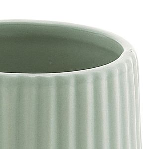 Portaspazzolino autoportante serie Afrodite in ceramica plissettata verde salvia porta scopino bagno da 1 confezione - Product Image 3