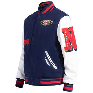 Vente en gros de veste universitaire de haute qualité pour hommes, manches en cuir brodé en chenille, veste universitaire Letterman de baseball personnalisée - Product Image 6