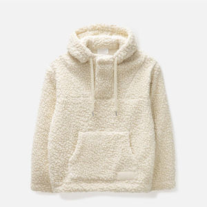 Top Selling Winter Warm 100% Cotton <b>Sherpa</b> Pullover <b>Hoodie</b> Breathable Long Sleeves Panel Work Windproof Loose Fit Custom Logo - Product Image 1