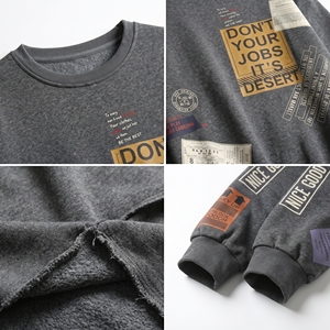 เสื้อสเวตเชิ้ตผ้าฟลีซคอกลมแบบยูนิเซ็กซ์ สีเขียวอมฟ้า ทรงปกติ พิมพ์ลาย สวมใส่สบายๆ สำหรับฤดูใบไม้ผลิ กันลม ระบายอากาศได้ดี เป็นมิตรกับสิ่งแวดล้อม - Product Image 5