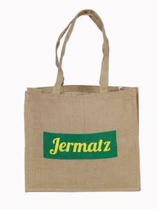 Bolsa de Compras Reutilizable de Yute con Impresión Personalizada y Logotipo Personalizado, Tamaño Mediano, Tela Reciclable / Colores Blanco/Azul - Product Image 3