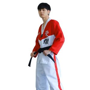 Venta al por mayor Taekwondo Dobok Gi para entrenamiento y competición bordado WTF ITF aprobado estiramiento 100% algodón uniforme Unisex - Product Image 4