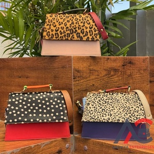 Vintage Animal Print Recycled Leather Crossbody <b>Bag</b> for Women's <b>Shoulder</b> Strap Purse with Flap Closure Eco-Friendly Everyday <b>Bag</b> - Product Image 1