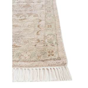 Tapis en laine afghane noué à la main Erbe Ivory Floral, style Tabriz, rectangulaire, pour salon et couloir, pour la décoration de la maison - Lnr-1722 - Product Image 4
