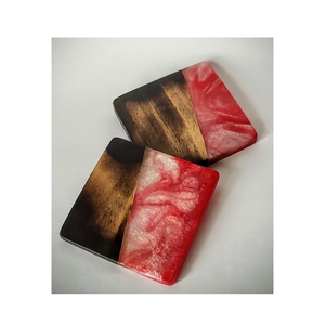 Superior Quality Wood And Resin <b>Coasters</b> With Gold Flakes Custom Square <b>Drink</b> <b>Coaster</b> Set For Home Decor Reasonable Price - Product Image 5