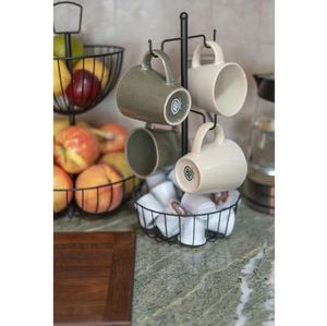 Black Steel Mug Stand Best Design Coffee Mug Holder for Home Kitchenware Hotel <b>Tabletop</b> Kitchen Counter Made in India Wholesale - Product Image 4