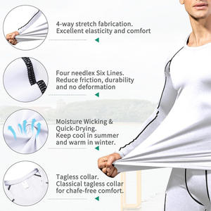 Camiseta Deportiva de Compresión para Hombre, Talla Grande, Resistente al Viento, Manga Larga, Alta Elasticidad, para Entrenamiento y Fitness - Product Image 3