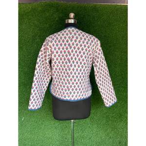 Chaqueta acolchada de algodón indio al por mayor chaqueta unisex con estampado de bloques florales chaqueta de invierno de manga larga para mujer hecha a mano - Product Image 6