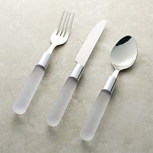 Highly Luxurious Restaurant Stainless Steel Silver Nickle Plated Long Wooden Bamboo Design Handle <b>Spoon</b> <b>Knife</b> & <b>Fork</b> Cutlery <b>Set</b> - Product Image 3