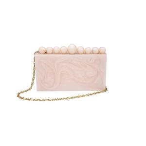 Eventide Elegance Stylish Resin Clutch for Weddings Parties Lady's Purse with Glamorous Pearl Handle for Evening <b>Dress</b>-Up - Product Image 2