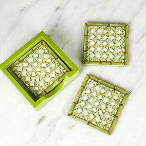 Últimos diseños posavasos hechos a mano en laca posavasos lacados de alta calidad precios al por mayor - Product Image 3