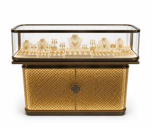 Vitrine à bijoux sur mesure, robuste, durable, de haute qualité, avec base dorée, vitrine en verre, éclairage LED, comptoir de vente au détail pour boutique de luxe - Product Image 5