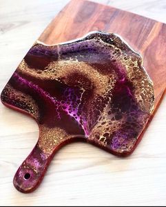Resin And Wooden Chopping Board With Strong Natural Wood Quality Perfect For Professional <b>Kitchens</b> Farmhouse Homes - Product Image 2
