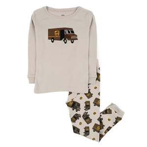 Pigiama da Ragazzo Leveret Grigio con Stampa UPS, 100% Cotone Morbido e Confortevole, Taglia per Bambini di 10 Anni, per Tutte le Stagioni - Product Image 1