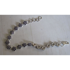 14k Gold Crystal <b>Bracelet</b> with Amethyst Elegant <b>Bangle</b> - Product Image 1