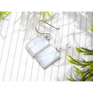 925 argent Sterling Vintage pierre de lune boucle d'oreille bijoux faits à la main pierres précieuses boucle d'oreille parfait cadeau pour femmes - Product Image 4