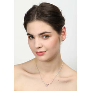 CLARA Juego de Joyería Fina de Plata de Ley 925 con Baño de Rodio, Collar con Colgante Alice y Pendientes con Cadena, Regalo para Mujeres y Niñas - Product Image 6