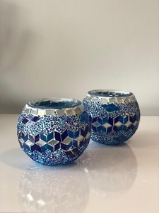 Portavelas de Mosaico, Portavelas Votivas, Artesanía de Mosaico, Portavelas de Vidrio para Velas de Té, para el Hogar, con Vidrio Transparente - Product Image 4