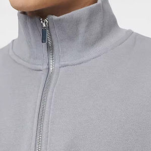 Sudadera personalizada French Terry Quarter Zip con estampado de pantalla personalizado Jersey liso Sudadera con capucha 100 algodón Sudaderas con media cremallera para hombre OEM - Product Image 5